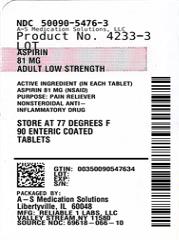 Aspirin 81 mg 포장