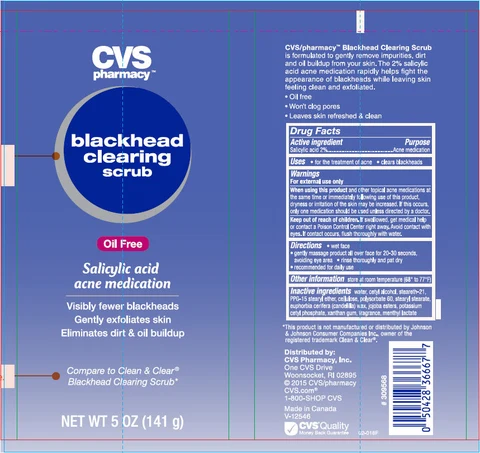CVS Health Blackhead Clearing Scrub Acne Medication packaging