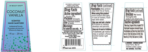 COCONUT VANILLA SCENTED HAND SANITIZER packaging