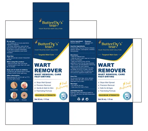Butterflys tear WART REMOVER packaging