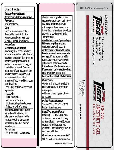 Tiger Supply Inc Topical Anesthetic packaging