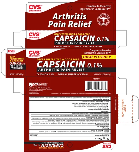 CVS Capsaicin packaging
