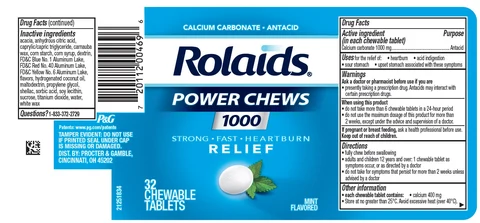 RolaidsPOWER CHEWS 1000 packaging
