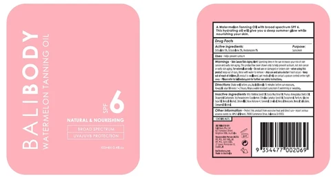 Bali Body Watermelon Tanning Oil SPF 6 포장