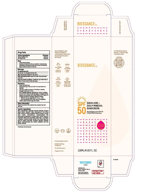 Biossance Squalane and Daily Mineral Sunscreen Broad Spectrum SPF 50 포장