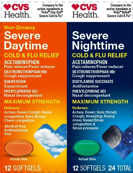 DAYTIME and NIGHTTIME SEVERE COLD AND FLUDAYTIME NON DROWSY NIGHTTIME 포장