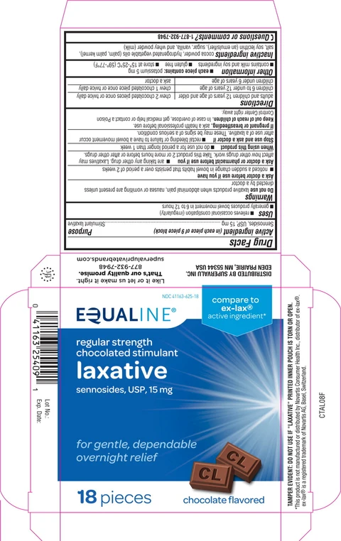 Laxative Regular Strength, chocolated stimulant laxative sennosides, Equaline packaging