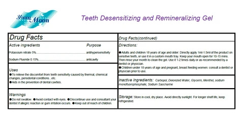 teeth desensitizing and remineralizing gel 포장
