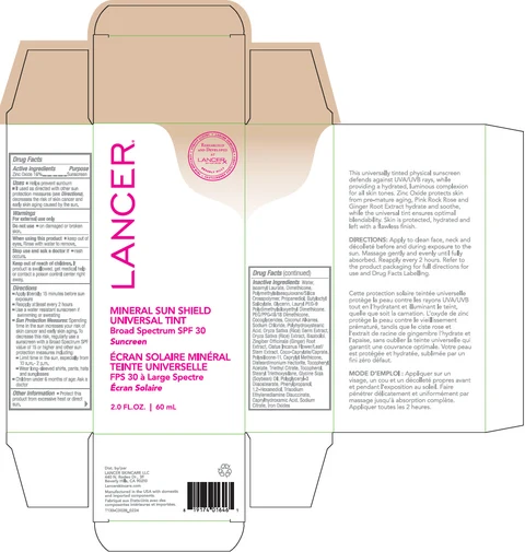 Lancer Mineral Sun Shield Universal Tint Broadspectrum SPF 30 packaging
