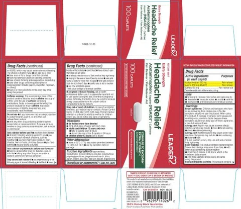 Acetaminophen, Aspirin, Caffeine 포장