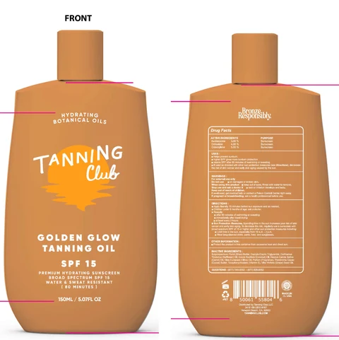 Tanning Club Golden Glow Tanning Oil SPF-15 포장