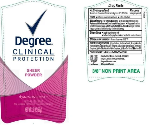 DegreeClinical Sheer Powder Antiperspirant and Deodorant 포장
