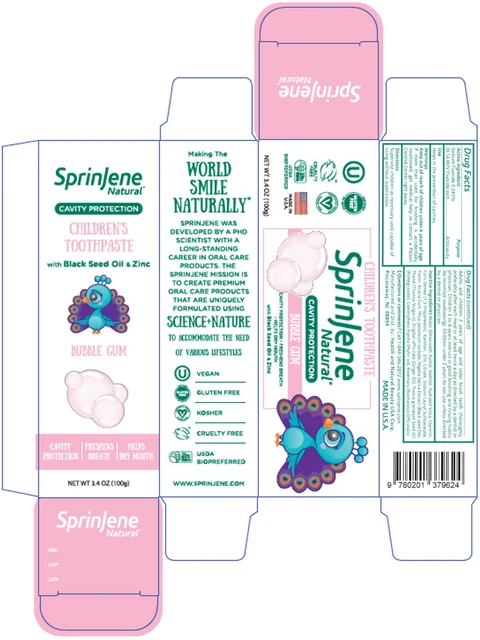 SprinJene Natural Bubble Gum packaging