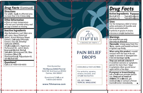 7th MANNA PAIN RELIEF DROPS 포장