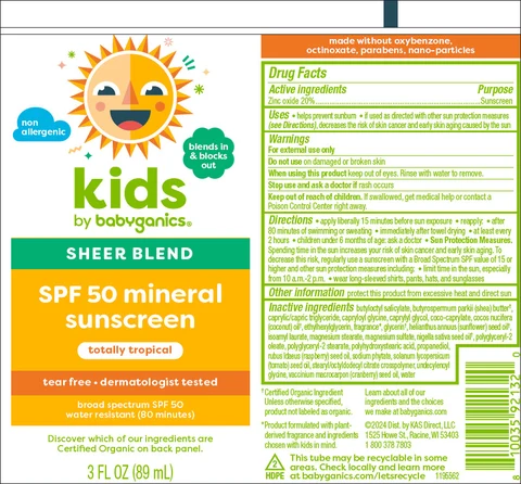 Babyganics Kids Sheer Blend SPF50 Mineral Sunscreen 포장