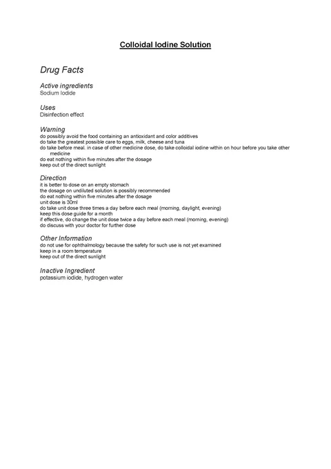 Colloidal Iodine 포장