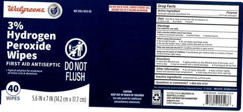 Walgreens 3 Hydrogen Peroxide Wipes 포장