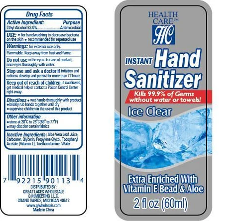 Instant Hand Sanitizer - Ice Clear packaging