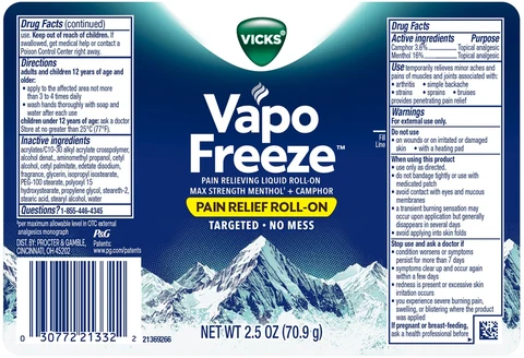 Vicks VapoFreezePAIN RELIEF 포장