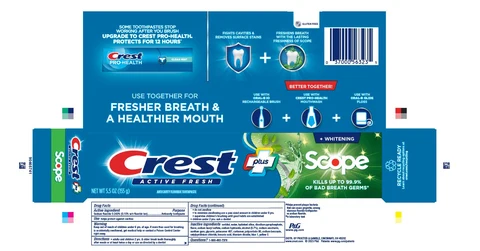 Crest PlusActive Fresh plus Whitening Scope 포장