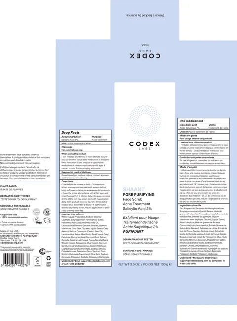 Shaant Pore Purifying Face Scrub 포장