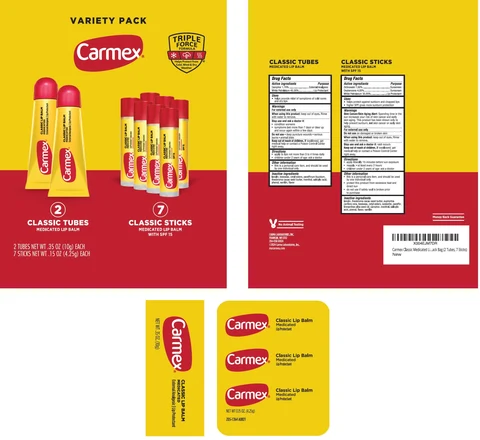Carmex Variety Pack Classic Medicated Lip Balm Lip Balm SPF 15 포장