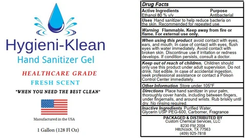Hygieni-Klean Hand Sanitizer Gel Healthcare Grade Fresh 포장