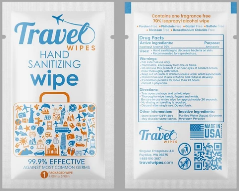 Travel Wipes packaging