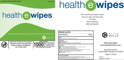 Health E Wipes, Lemon Scent packaging