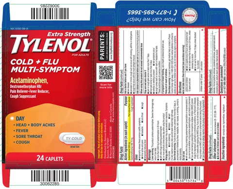 Extra Strength TYLENOL Cold plus Flu Multi Symptom Day 포장