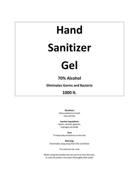 Hand Sanitizer packaging