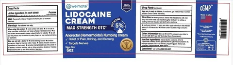 Lidocaine Numbing Cream packaging