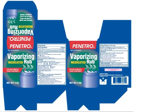 Penetro Vaporizing Medicated Rub 4oz box
