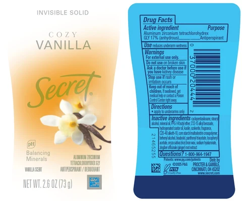 Secret Cozy Vanilla Invisible 포장