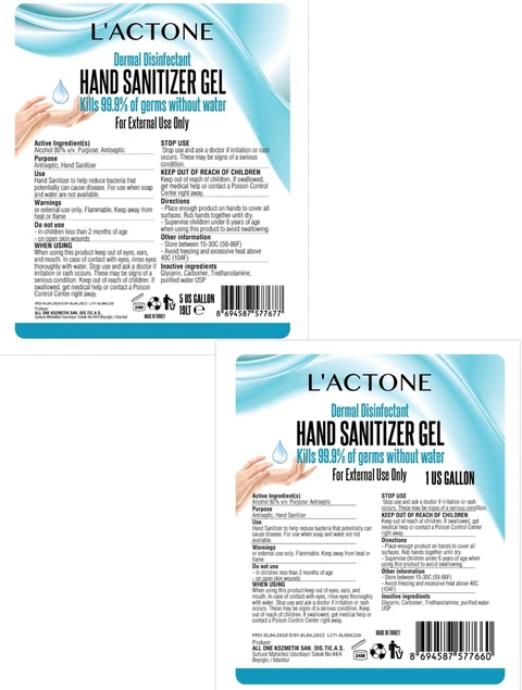 LACTONE HAND SANITIZER packaging
