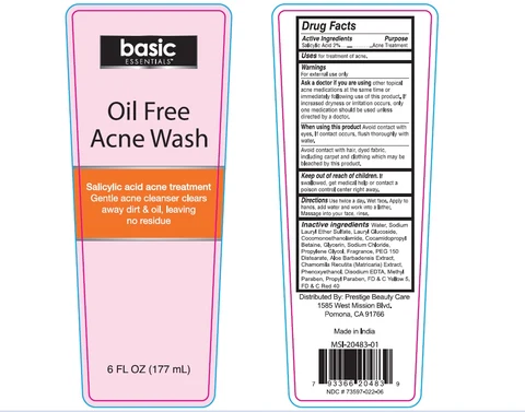 Basic Essential Oil Free Acne Wash 포장