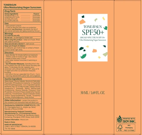 TONEfitSUN Ultra Moisturizing Vegan Sunscreen 포장