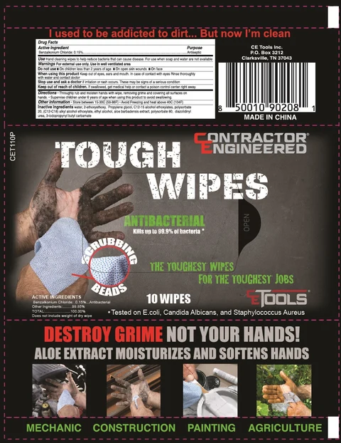 Contractor Engineered Tough Wipes 포장