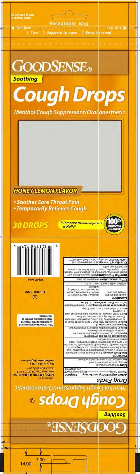 Honey Lemon Cough Drops 포장