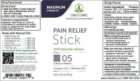 CBD Clinic Pain Relief - Level 5 packaging