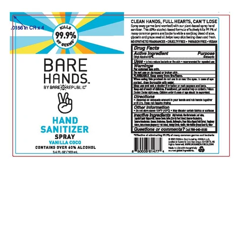 Bare Republic Bare HandsVanilla Coco 포장