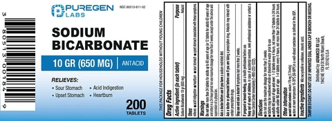 Sodium Bicarbonate 10 GR (650 MG) 포장