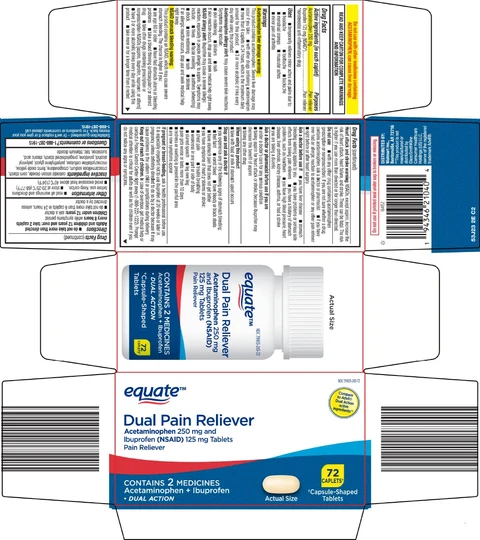equate dual pain reliever packaging