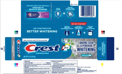 Crest Plus Baking Soda and PeroxideWhitening with Tartar Protection 포장