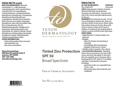 Tinted Zinc Protection packaging