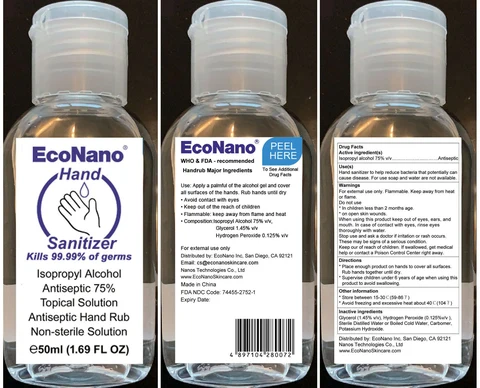 Hand Sanitizer packaging