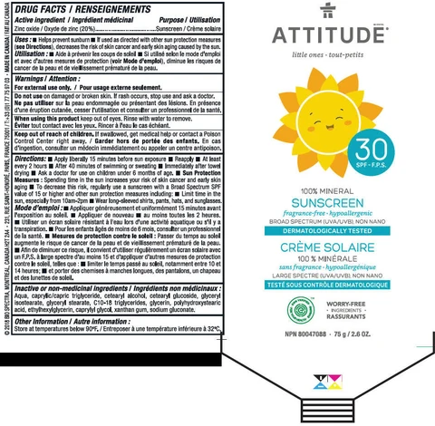 ATTITUDE Mineral sunscreen Little ones - fragrance free 포장