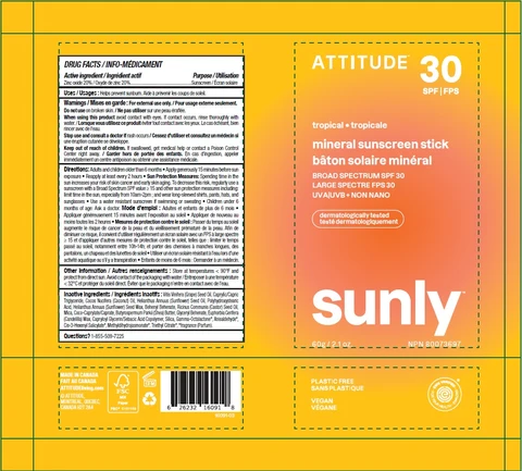 ATTITUDE Sunly Mineral Sunscreen Stick Tropical SPF 30 포장