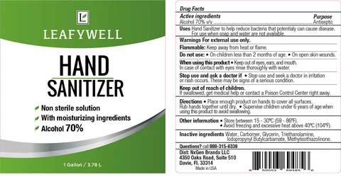 Hand Sanitizer - 70% Alcohol packaging