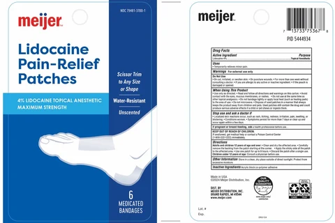 Lidocaine Pain-Relief Patches packaging